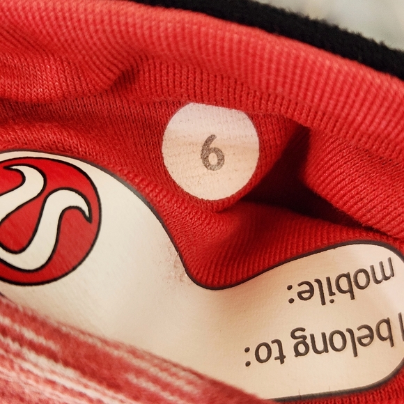 LULULEMON Black w/ Red Groove Space Dye Waistband Crop Straight Leg Pants, Sz 6 - Picture 6 of 7